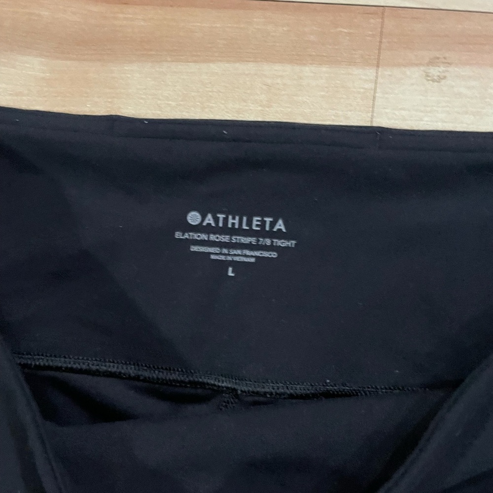 Athleta Elation Rose Stripe Leggings Sz. L - Picture 3 of 6